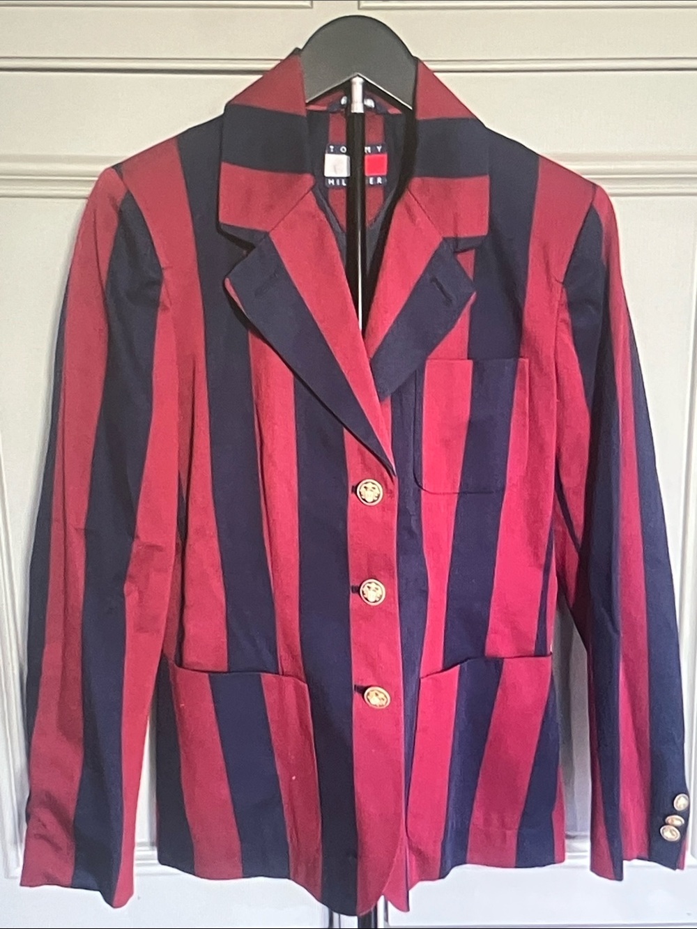 Tommy Hilfiger Red and Navy Striped Blazer